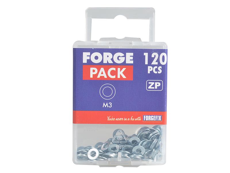 Forgefix Flat Washers DIN125 ZP M3 ForgePack 120