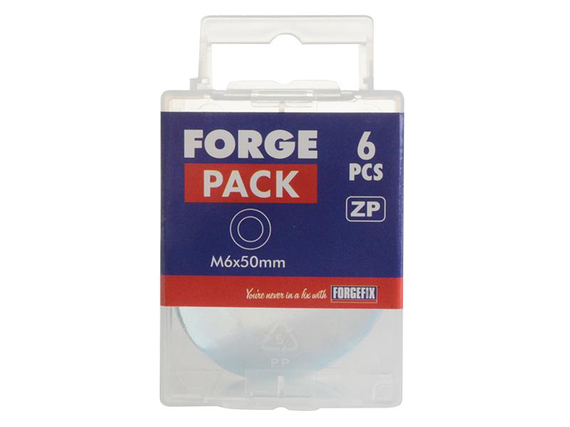 Forgefix Flat Mudguard Washers ZP M6 x 50mm ForgePack 6