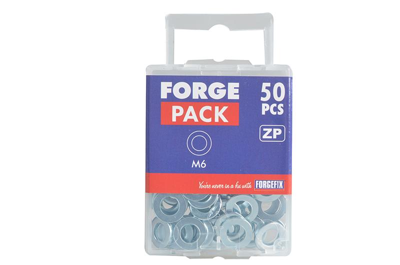 Forgefix Flat Washers DIN125 ZP M6 ForgePack 50