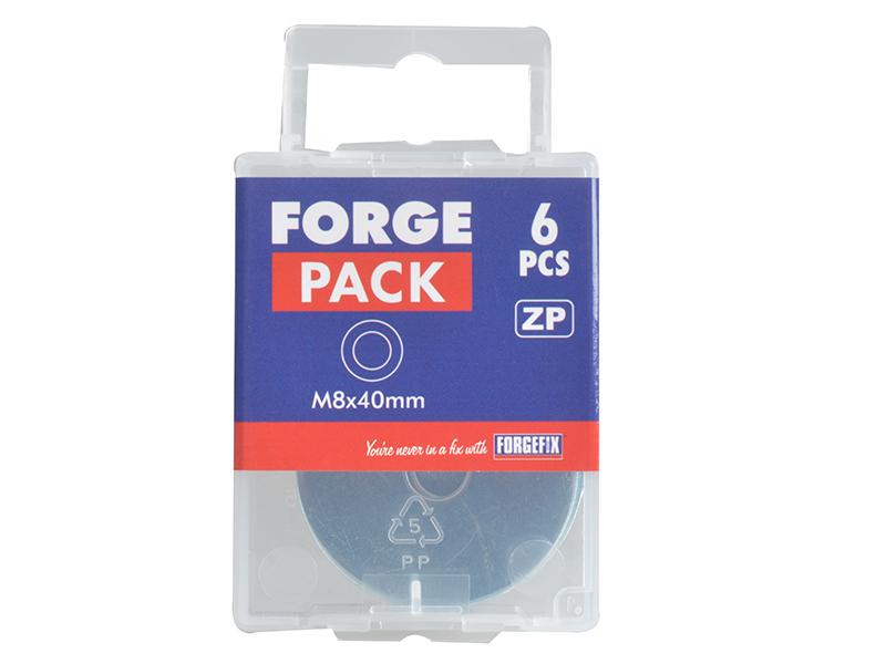 Forgefix Flat Repair Washers ZP M8 x 40mm ForgePack 6