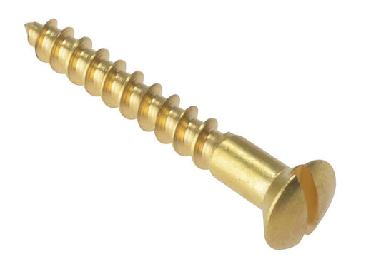 Wood Screw Slotted Raised Head ST Solid Brass 1.1/2in x 8 Box 200               