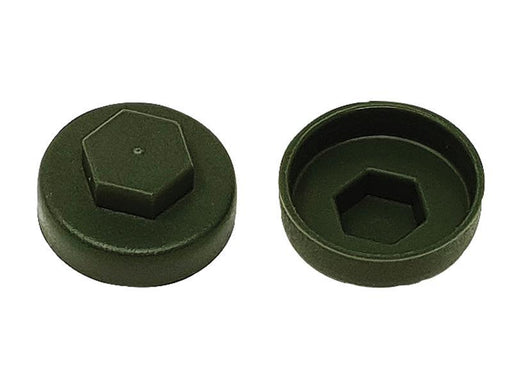 TechFast Cover Cap Olive Green 16mm (Pack 100)                                  