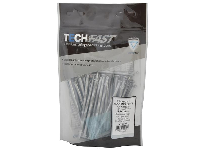 TechFast Roofing Screw Timber - Steel Light Section 5.5 x 109mm Pack 50