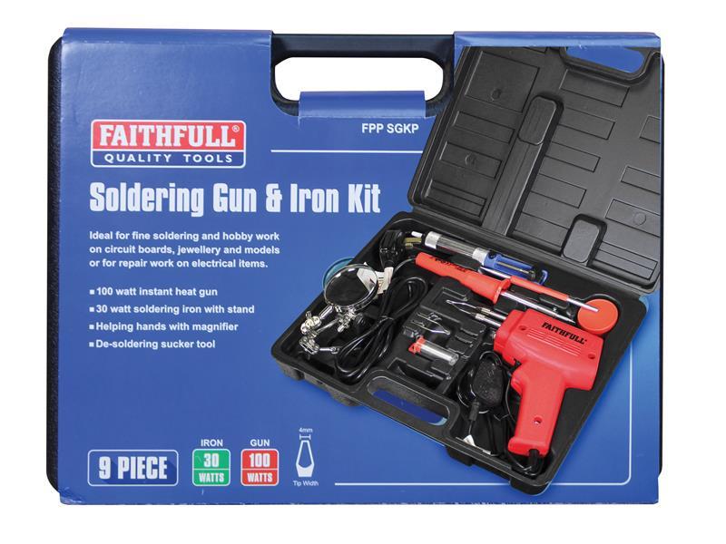Faithfull SGKP Soldering Gun 100W & Iron Kit 30W 240V