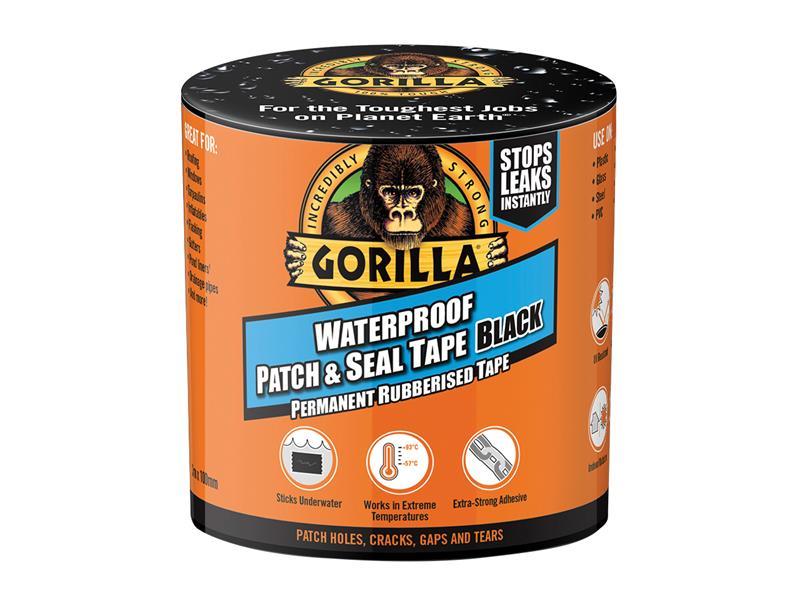 Gorilla Waterproof Patch & Seal Tape 100mm x 3m Black                           