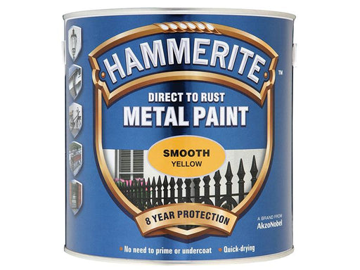 Direct to Rust Smooth Finish Metal Paint Yellow 2.5 Litre                       