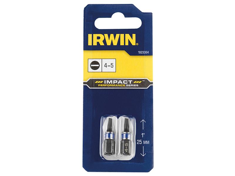 Impact Screwdriver Bits Slotted 4.5 x 25mm (Pack 2)