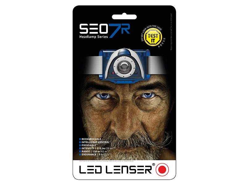 SEO7R Rechargeable LED Headlamp - Blue (Test-It Pack)
