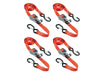 Ratchet Tie-Down S-Hooks 4.25m Red 4 Piece                                      