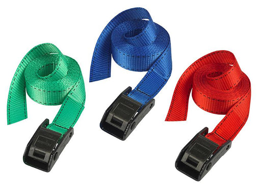 Lashing Strap with Metal Buckle, Coloured 5m 150kg (Pack 2)                     