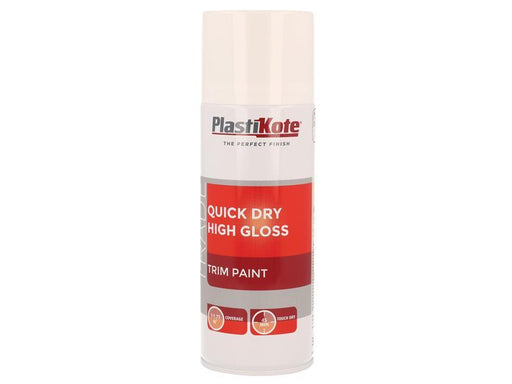 Trade Quick Dry Trim Spray Paint High Gloss White 400ml                         