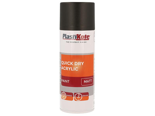 Trade Quick Dry Acrylic Spray Paint Matt Black 400ml                            