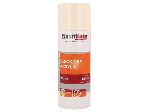 Trade Quick Dry Acrylic Spray Paint Matt Magnolia 400ml                         