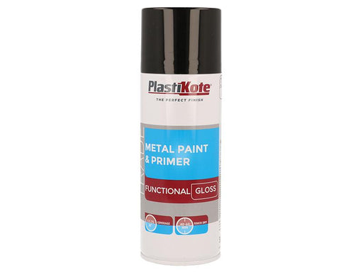 Trade Metal Spray Paint & Primer Gloss Black 400ml                              