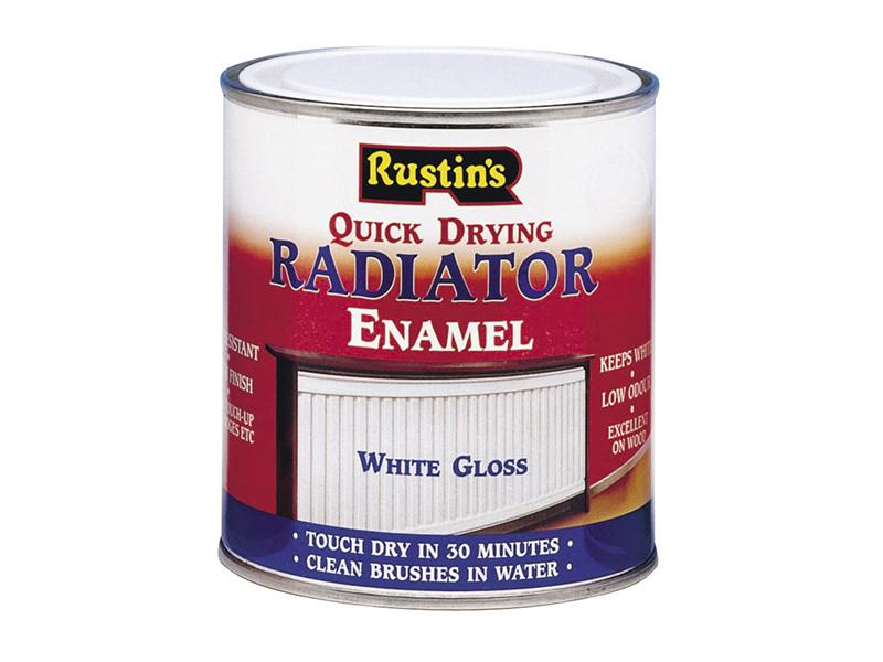 Quick Dry Radiator Enamel Paint Gloss White 500ml                               