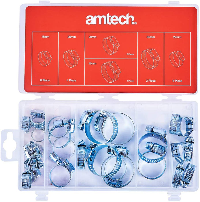 Amtech S6290 Assorted Hose Clamp, Jubilie Clips, 26-Piece