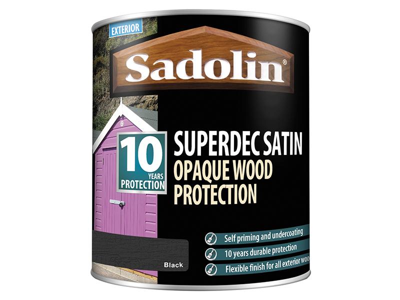 Superdec Opaque Wood Protection Black Satin 1 litre                             