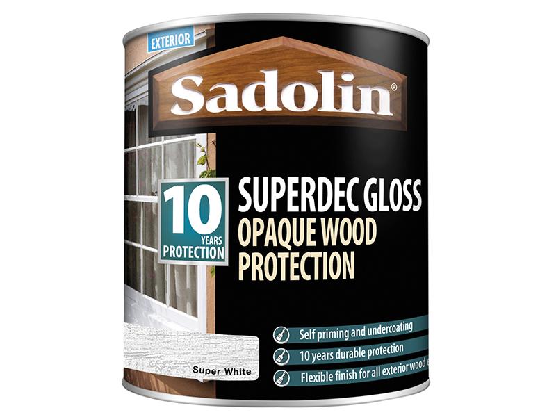 Superdec Opaque Wood Protection Super White Gloss 1 litre                       