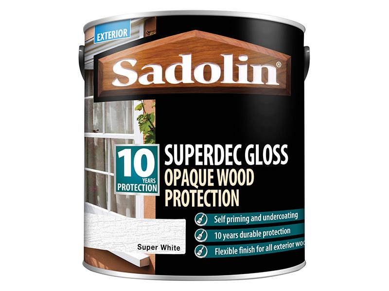 Superdec Opaque Wood Protection Super White Gloss 2.5 litre                     