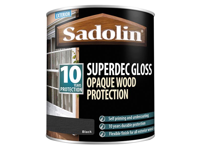 Superdec Opaque Wood Protection Black Gloss 1 litre                             