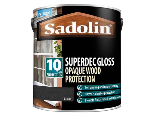 Superdec Opaque Wood Protection Black Gloss 2.5 litre                           