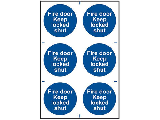 Fire Door Keep Locked Shut - PVC 200 x 300mm                                    