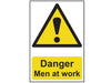 Danger Men At Work - PVC 200 x 300mm                                            