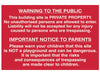 Building Site Warning To Public And Parents - PVC 600 x 400mm                   