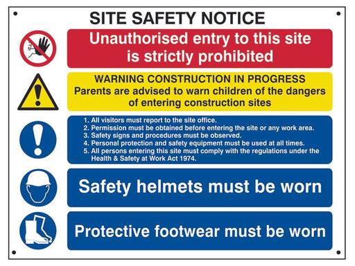 Composite Site Safety Notice - FMX 800 x 600mm                                  