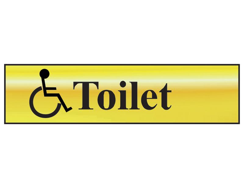 Disabled Toilet - Polished Brass Effect 200 x 50mm                              