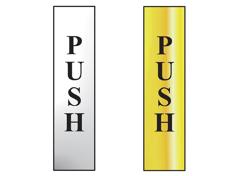 Push Vertical - Polished Chrome Effect 50 x 200mm