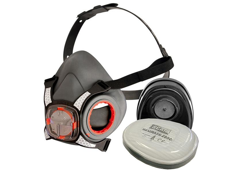 Twin Half Mask Respirator + P2 Dust Filter Cartridges