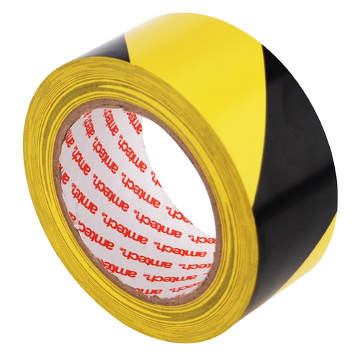 Roll of PVC hazard warning tape (30m x 48mm)