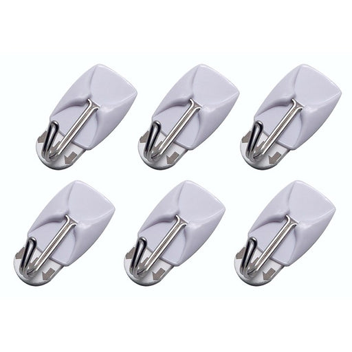6 Piece small, removable self-adhesive metal hook set