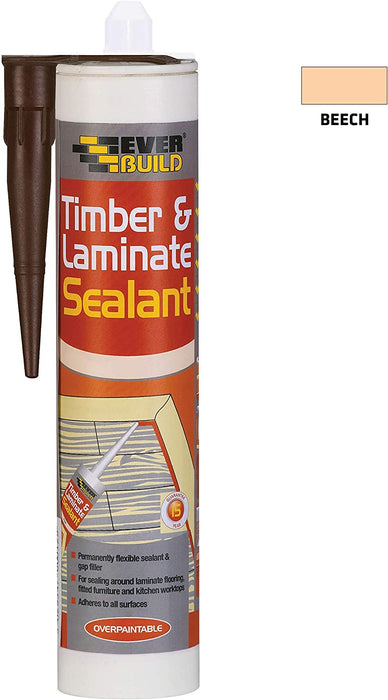 Everbuild TIMBBCH-EBD Timber and Laminate Sealant, Beech, 290 ml