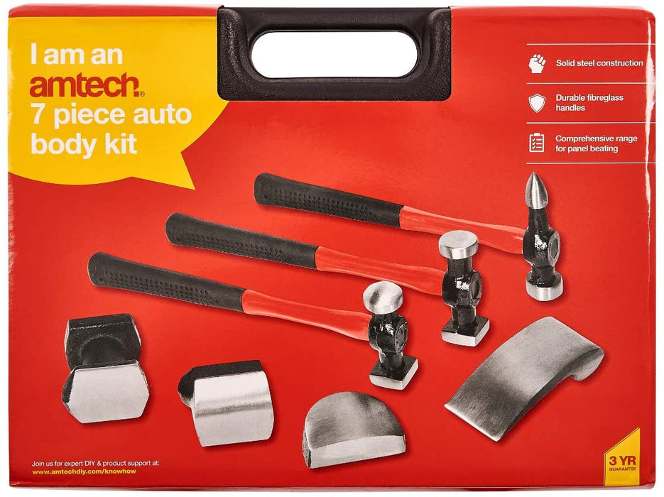 Amtech AM-I9280 Auto 7 Piece Panel Beating Tools and Car Body Repair Kit