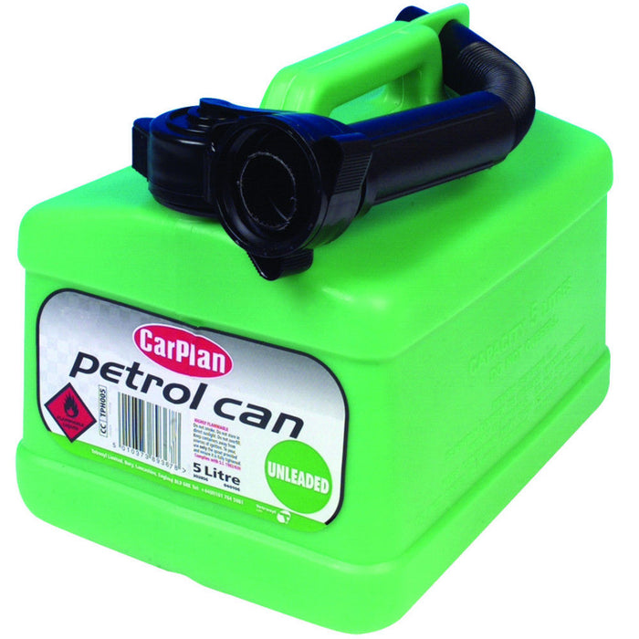 CarPlan Fuel Jerry Can - Unleaded Petrol Tetracan Garage Workshop Spout 5 Litre