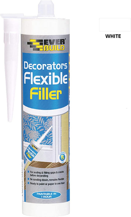 Everbuild Flexible Decorators Filler, White, 290 ml