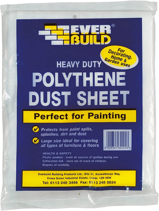 Everbuild EVBPOLYDS129 Small Polythene Dust Sheet, 3.6 x 2.7 m
