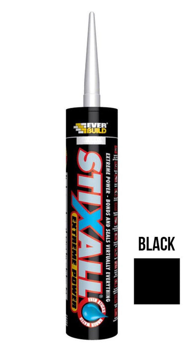 EVERBUILD STIXALL Grab Adhesive Sealant Glue MS Polymer Bond | 290 ml | Black