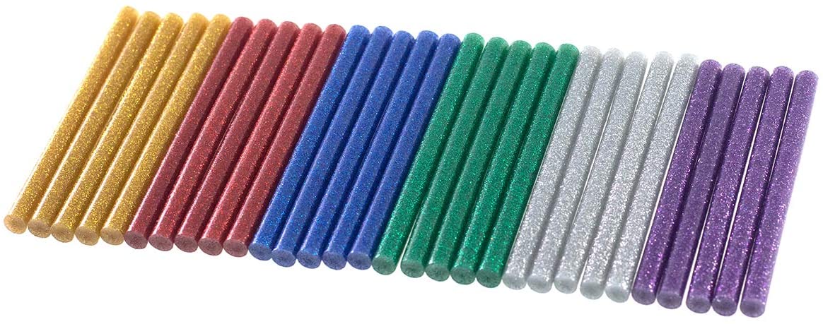 Amtech S1875 Set of Glitter Glue Gun Sticks in 6 Colours, 30 Pieces 7 x 100mm