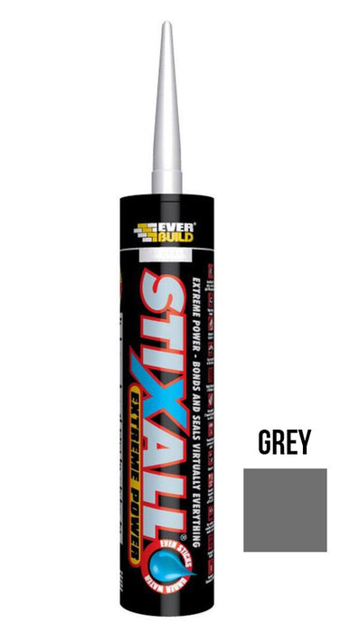 EVERBUILD STIXALL Grab Adhesive Sealant Glue MS Polymer Bond | 290ml | Grey