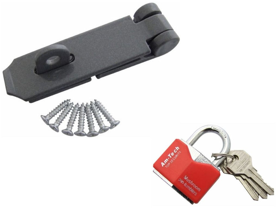 Security Set - Hasp and Staple - 40mm Stainless Steel Padlock