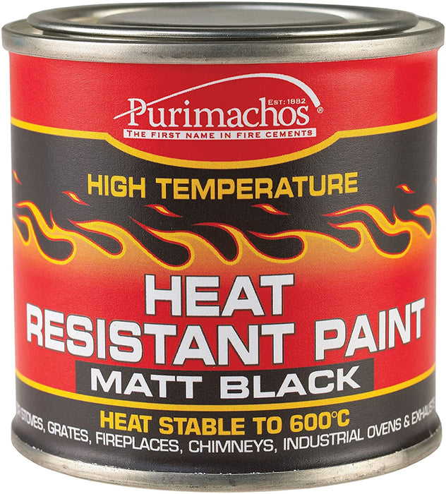 Everbuild Heat Resistant Paint, Matt Black, 125 ml