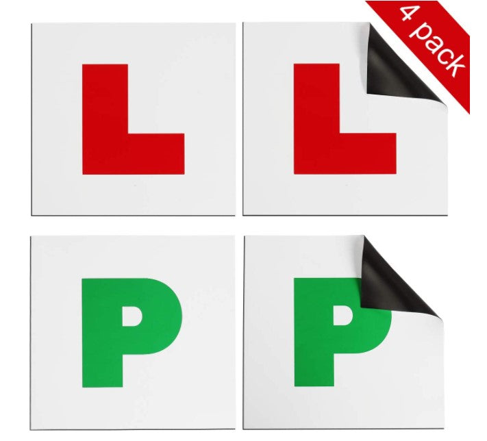 Learner Plates - 4 Piece Temporary Magnetic L Plate Set (4 x Plates)