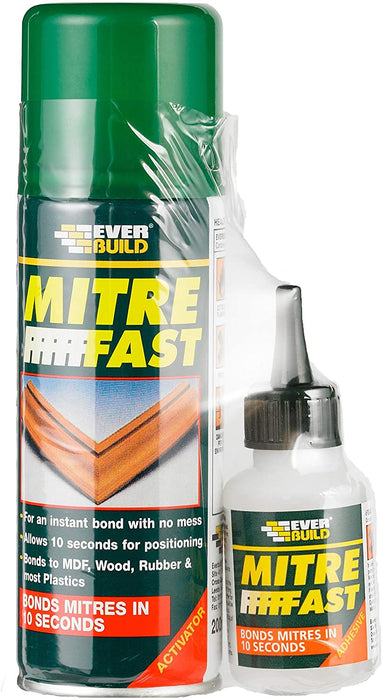 Everbuild MITRE1IND Mitre Fast Two Part Instant Bonding Kit, 50 g Adhesive , 200