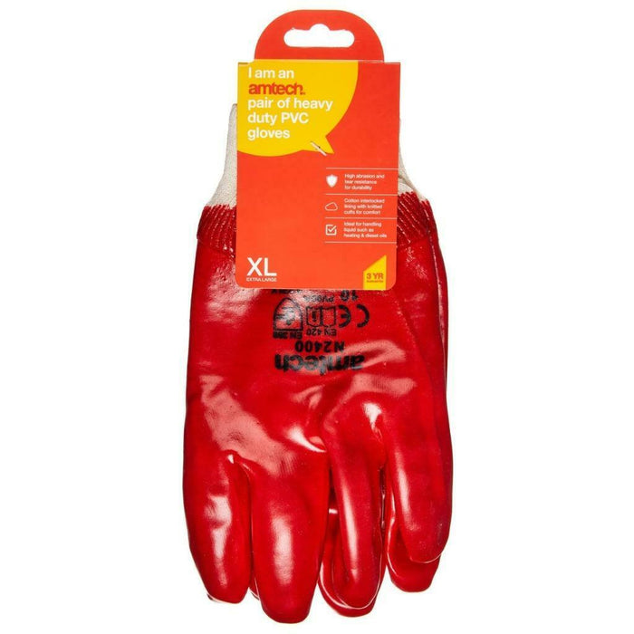 N2400 Heavy Duty PVC Gloves Safety Gloves Size XL 10 Cotton Lined