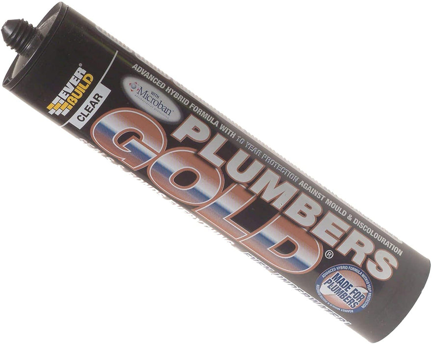 Everbuild Plumbers Gold Sealant and Adhesive with Mould Shield, Clear, 290 ml