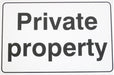 A4 plastic "private property" sign suitable for outdoor use.