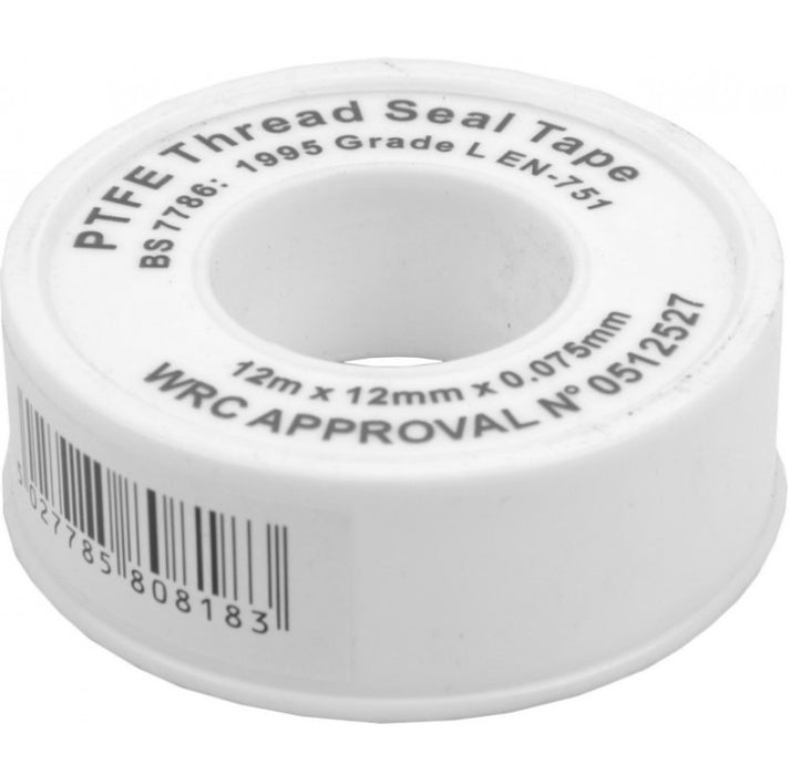 PTFE Tape - 12mm x 12m - Plumbers Tape
